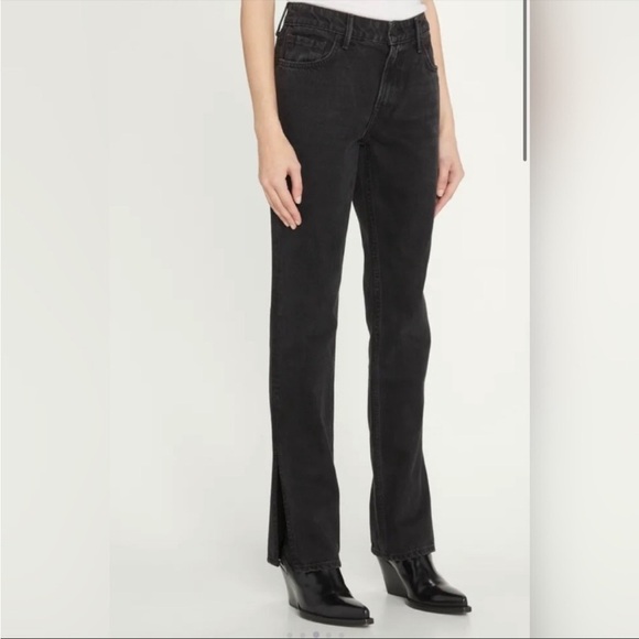 GRLFRND Black Hailey Low Rise Slim Boot Jean with Slit jean women’s size 27 NWT - Picture 2 of 14